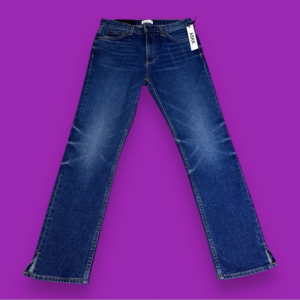 NWT ASKK NY Mid Rise Straight Snip Hem Jeans in Resin. Size 26 👖 - Picture 5 of 14